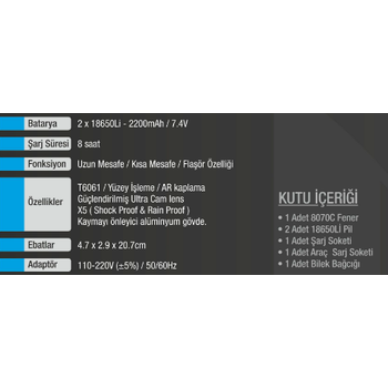 Tactical Flashlight Model 8070C