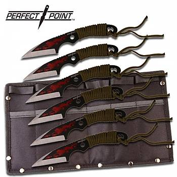 Perfect Point RED DRAGON 6-PC. THROWING KNIFE SET