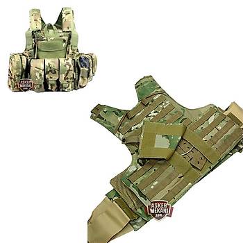 Us Combat Strike Plate Carrier Vest Multi Camo
