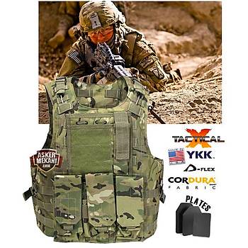 Us Combat Carrier Plate Combat Molle Vest Multi Camo