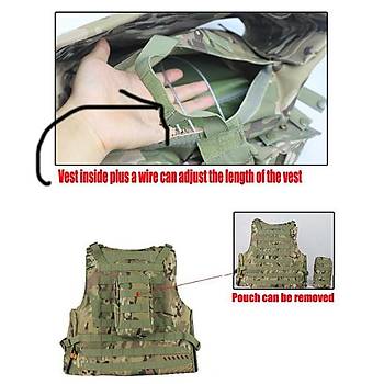 Us Combat Carrier Plate Combat Molle Vest Multi Camo