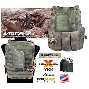 Us Combat Carrier Plate Combat Molle Vest  A-Tacs Camo