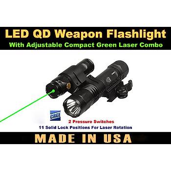 Us LED QD Weapon Flashlight With Green Laser Sight