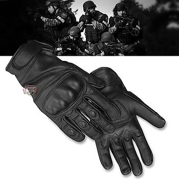 Ã¢â‚¬â€¹Leather Tactical Gloves Black