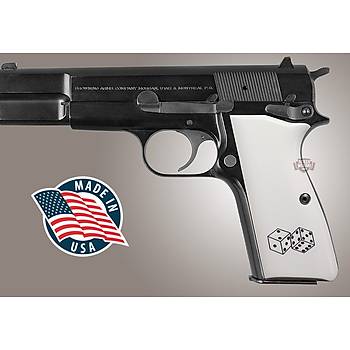 Us Browning Hi-Power Scrimshaw Ivory Polymer - Aces