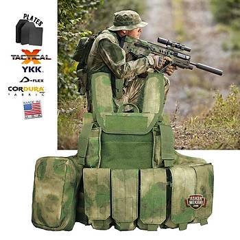 Us Combat Strike Plate Carrier Vest A-TACS FG Camo
