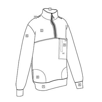 US GRID FLEECE ZIP THRU JOB SHIRT