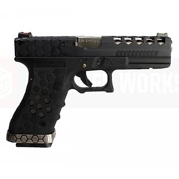 AW VX0101 GLOCK17 G17 HexCut GBB Airsoft Tabanca - Siyah