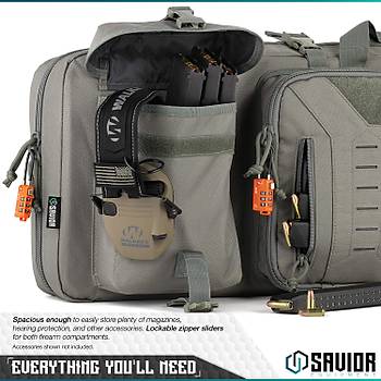 Savior Equipment 140 cm Taktik Çift Tüfek Çantası Gri
