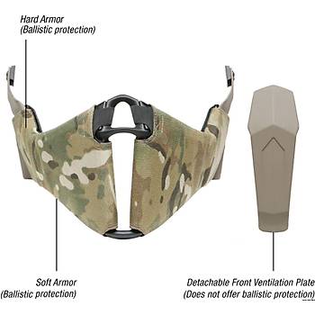 Us Balistik Mandible Kurşun Geçirmez Kask Çene Koruyucu