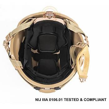 US ISO certified NIJ level IIIA 3A Mid Cut Helmet Coyote