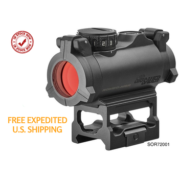 Sig Sauer ROMEO-MSR COMPACT RED DOT SIGHT, 1X20MM, 2 MOA RED DOT, 1.0 MOA ADJ, M1913, BLACK
