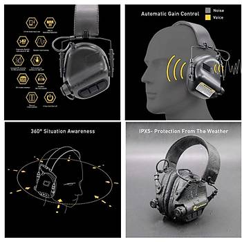 US EARMOR M32 ATIŞ KULAKLIĞI SİYAH
