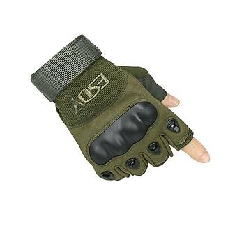 Combat Gear Half Finger Gloves Green