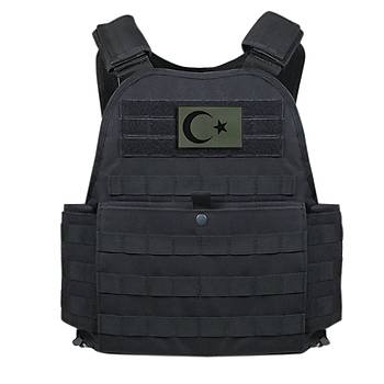 Cordura Kumaş Baskı Haki Türk Bayrağı Peç