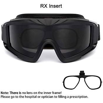 Tactical Goggles 3 Balistik Atış Gözlüğü Siyah Çerçeve