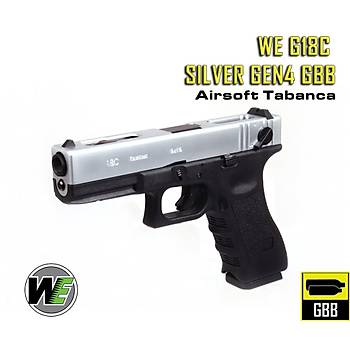 WE GLOCK G18C Gen4 Silver Airsoft Tabanca