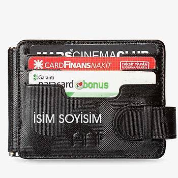 Türk Kara Kuvvetleri Rozetli Para Tokalı Kartlık Cüzdan Kamuflaj Siyah