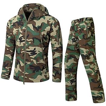 Us SoftShell Tactical Suit Woodland Camo