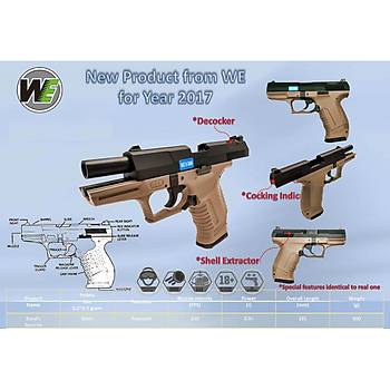 WE 99 FULL METAL Airsoft WALTHER -Canik TP9 Tipi Çöl Rengi Airsoft Tabanca
