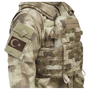 Cordura Kumaş Baskı Coyote Türk Bayrağı Peç
