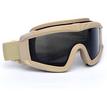Tactical Goggles 3 Balistik Atış Gözlüğü Kahve Çerçeve