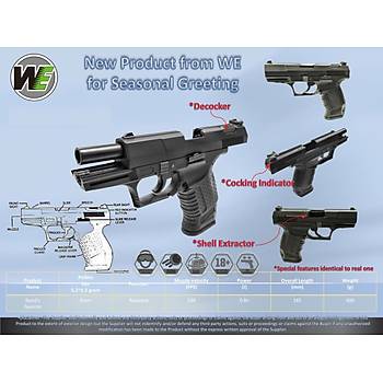 WE 99 FULL METAL WALTHER - Canik TP9 Tipi GBB Tabanca - Siyah
