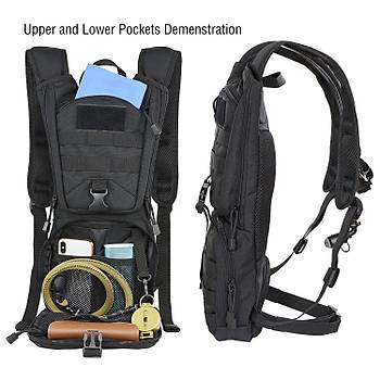Tactical Molle Hydration Pack Backpack with 3L Black