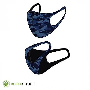 5 Adet BLACKSPADE Unisex Koruyucu Maske BLUE KAMUFLAJ