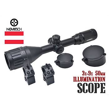 NOVRITSCH 3x-9x 50mm 3 Renkli Aydnlatmal Taktik Drbn