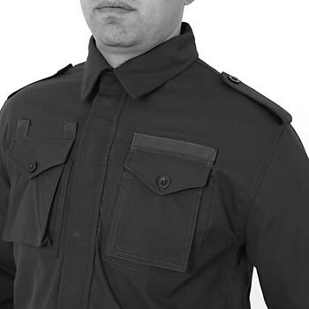 Military Askeri Tarz Siyah Ceket