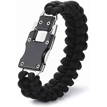 Paracord Knife Bracelet Bıçak Bileklik Black