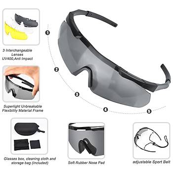 Tactical Eyewear 3 Balistik At Gzl Siyah ereve