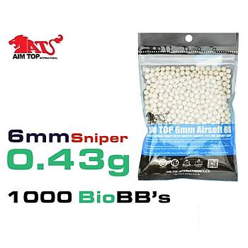 AIMTOP 0.43g Airsoft BB 1000adet