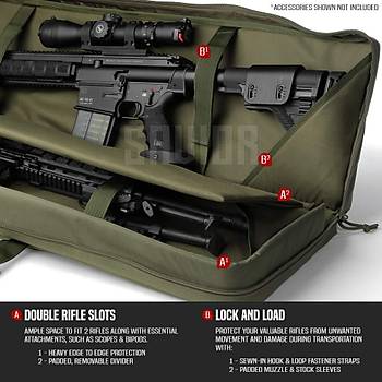 Us Double Carbine Case 47 inç Green