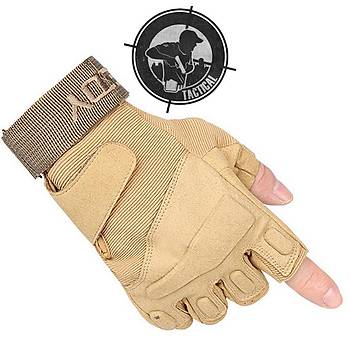 Tactical Combat Gear Half Finger Gloves Desert