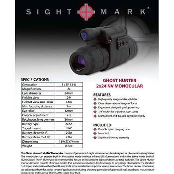 Us Sightmark 2x24 Ghost Hunter Night Vision Monocular