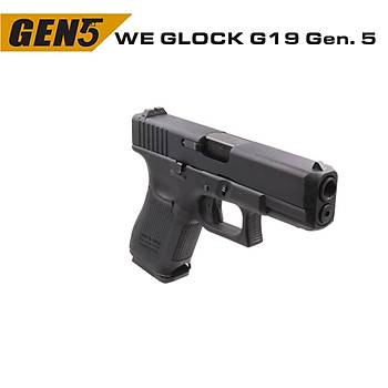 WE GLOCK G19 GEN5 SIYAH GBB AIRSOFT TABANCA