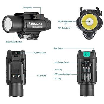 Olight PL-2RL Baldr Black Profesyonel Silah Fener ve Lazeri