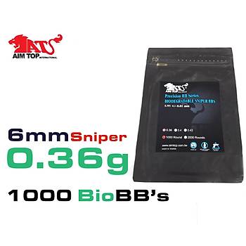 AIMTOP 0.36g Airsoft BB 1000adet