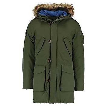 Army Kapşonlu Yeşil Parka