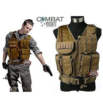 Tactical Combat Vest Coyote Brown