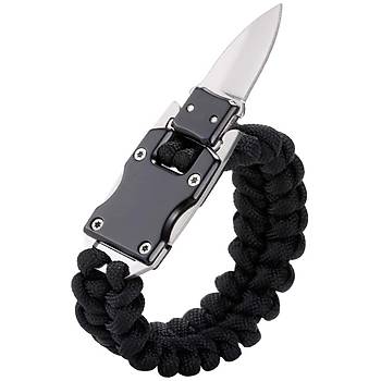 Paracord Knife Bracelet Bıçak Bileklik Black