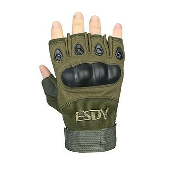 Combat Gear Half Finger Gloves Green