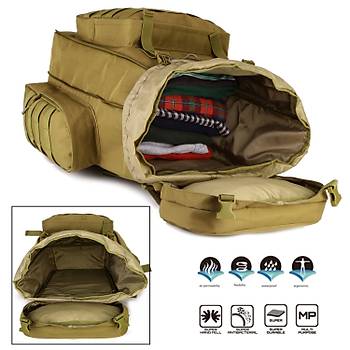 Taktik Askeri Molle �anta Kahve 70LT+ 15 LT