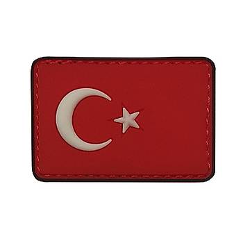 3D Silikon Türk Bayrağı Kırmızı