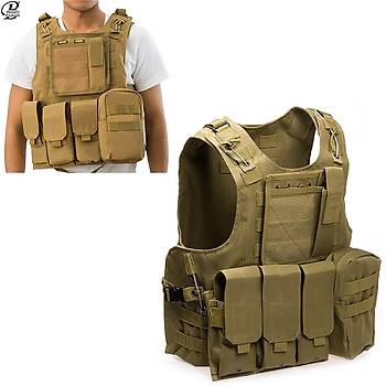 Us Combat Carrier Plate Combat Molle Vest Coyote