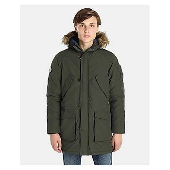 Army Kapşonlu Yeşil Parka