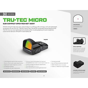 Truglo Tru-Tec Micro 3 Moa Açýk Red-Dot Siyah