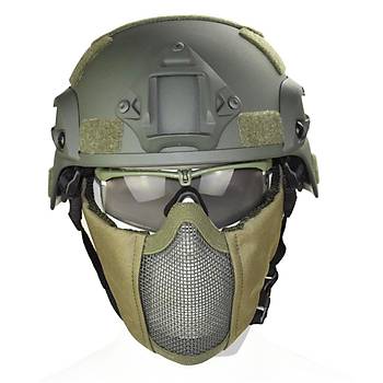 US MICH 2000 TAKTİK KASK 3 LÜ SET YEŞİL